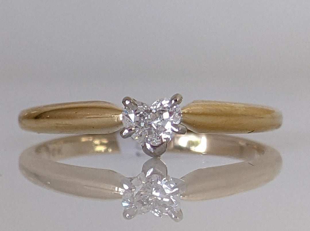 14K .19 CARAT TOTAL WEIGHT SI2 G DIAMOND HEART ESTATE SOLITAIRE 2.1 GRAMS