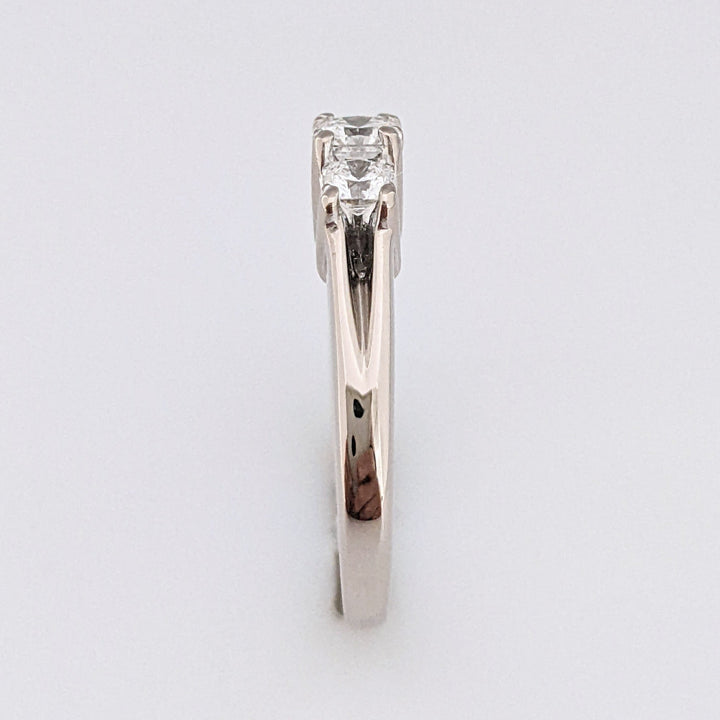 18K WHITE .74 CARAT TOTAL WEIGHT VVS H DIAMOND DREAM CUT TRINITY ESTATE RING 4.8 GRAMS