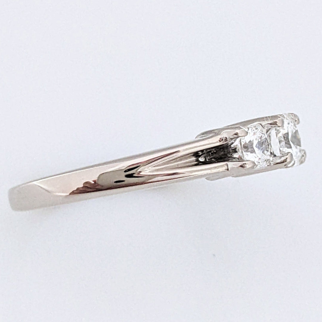 18K WHITE .74 CARAT TOTAL WEIGHT VVS H DIAMOND DREAM CUT TRINITY ESTATE RING 4.8 GRAMS