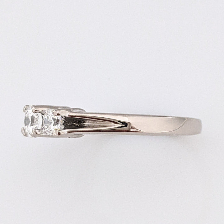 18K WHITE .74 CARAT TOTAL WEIGHT VVS H DIAMOND DREAM CUT TRINITY ESTATE RING 4.8 GRAMS