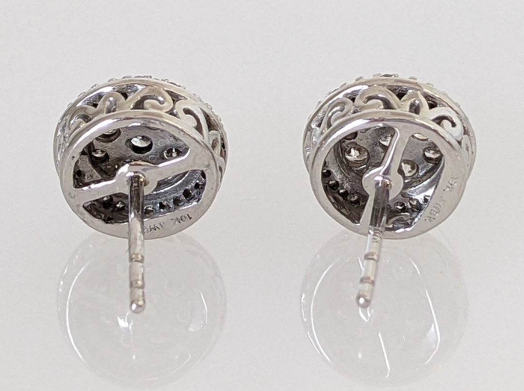 10K .53 CARAT TOTAL WEIGHT SI2 H DIAMOND ROUND (72) ESTATE EARRINGS WITH BACKS 2.1 GRAMS