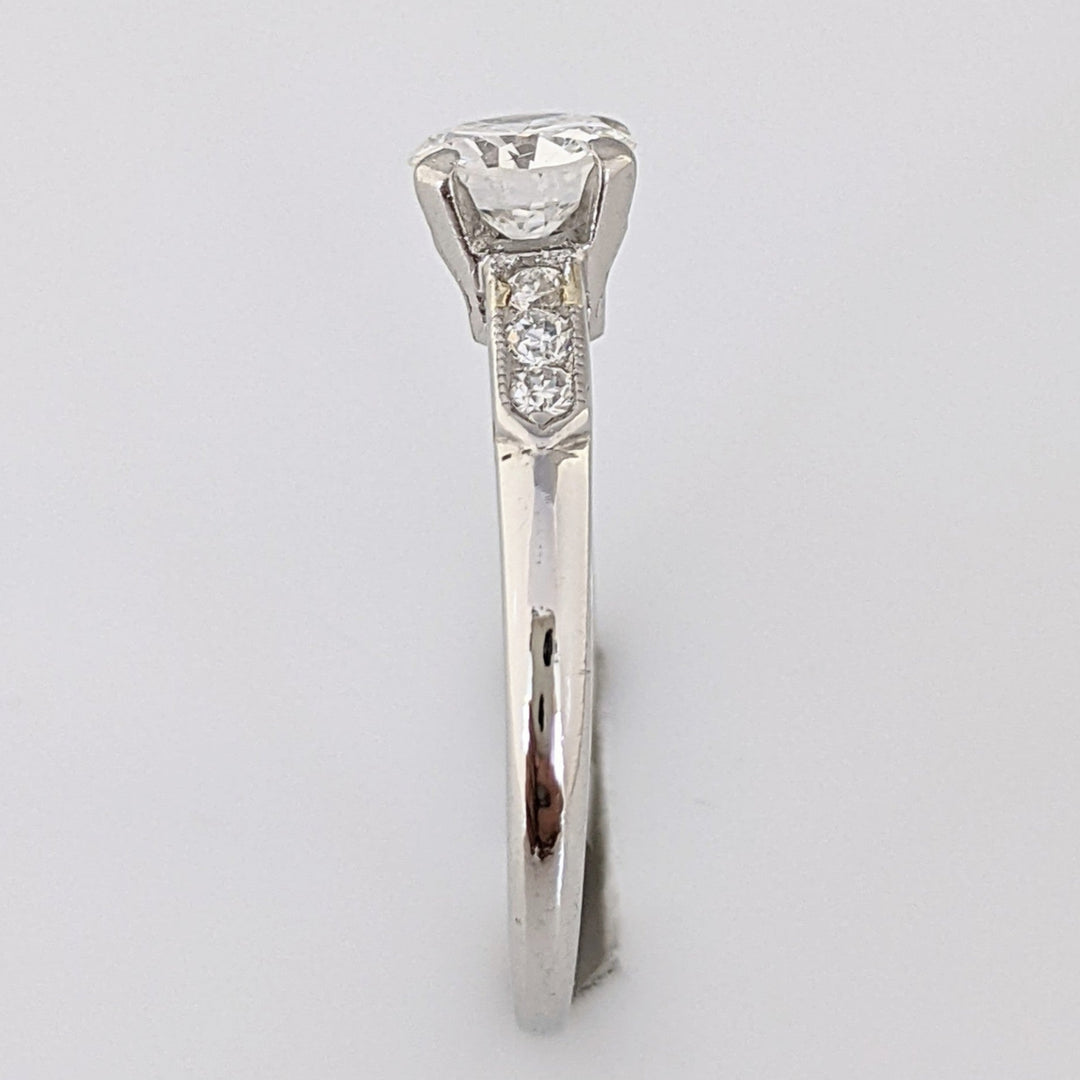 PLATINUM .75 CARAT TOTAL WEIGHT SI1 G DIAMOND ROUND (7) ESTATE RING 2.9 GRAMS