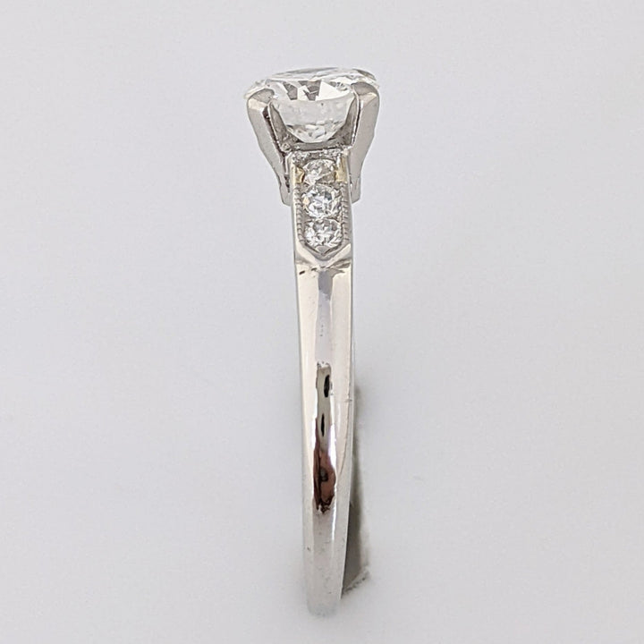 PLATINUM .75 CARAT TOTAL WEIGHT SI1 G DIAMOND ROUND (7) ESTATE RING 2.9 GRAMS
