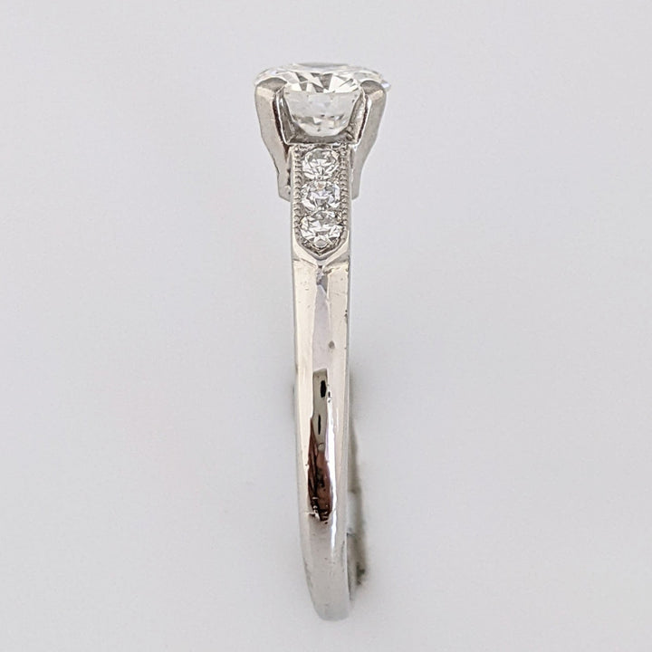 PLATINUM .75 CARAT TOTAL WEIGHT SI1 G DIAMOND ROUND (7) ESTATE RING 2.9 GRAMS