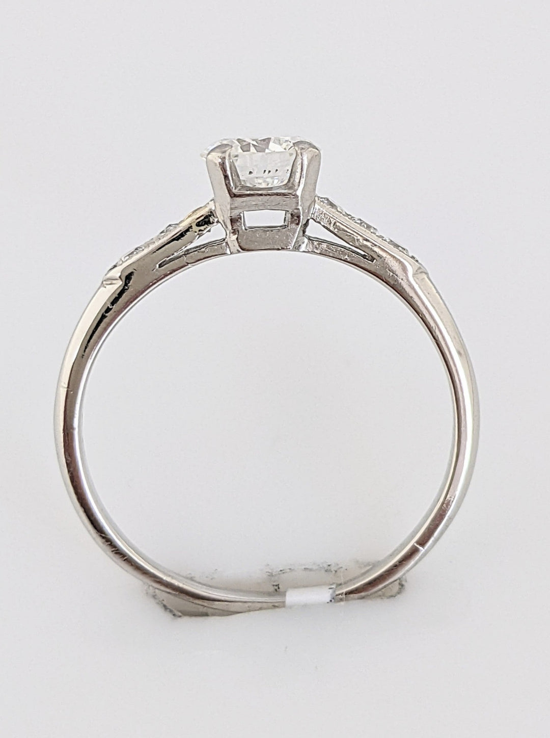 PLATINUM .75 CARAT TOTAL WEIGHT SI1 G DIAMOND ROUND (7) ESTATE RING