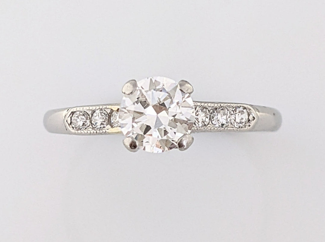 PLATINUM .75 CARAT TOTAL WEIGHT SI1 G DIAMOND ROUND (7) ESTATE RING