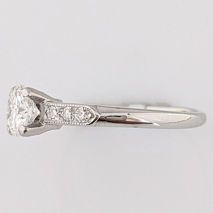 PLATINUM .75 CARAT TOTAL WEIGHT SI1 G DIAMOND ROUND (7) ESTATE RING 2.9 GRAMS