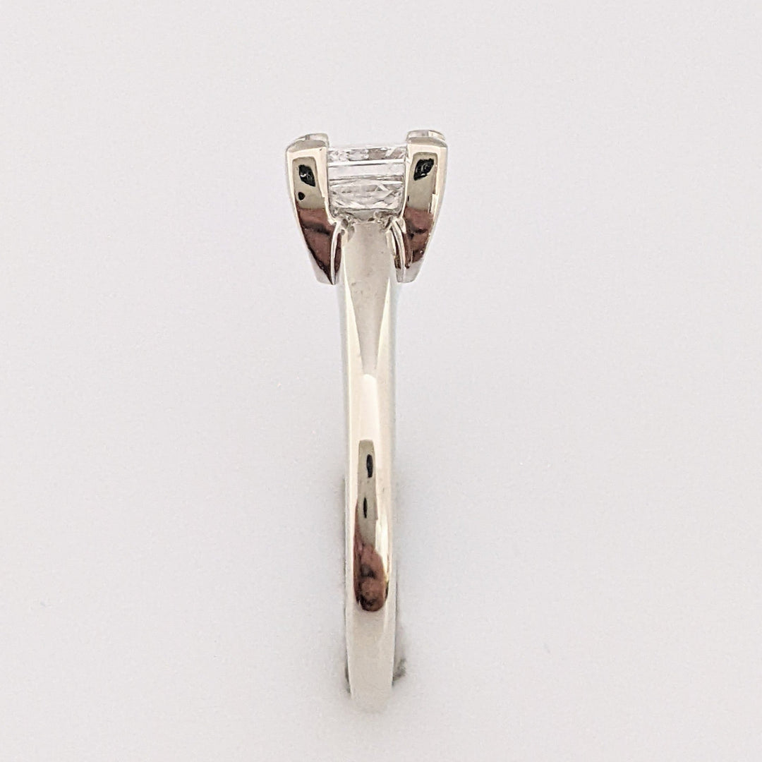 14K WHITE .71 CARAT TOTAL I1 E DIAMOND EMERALD CUT ESTATE RING 3.1 GRAMS