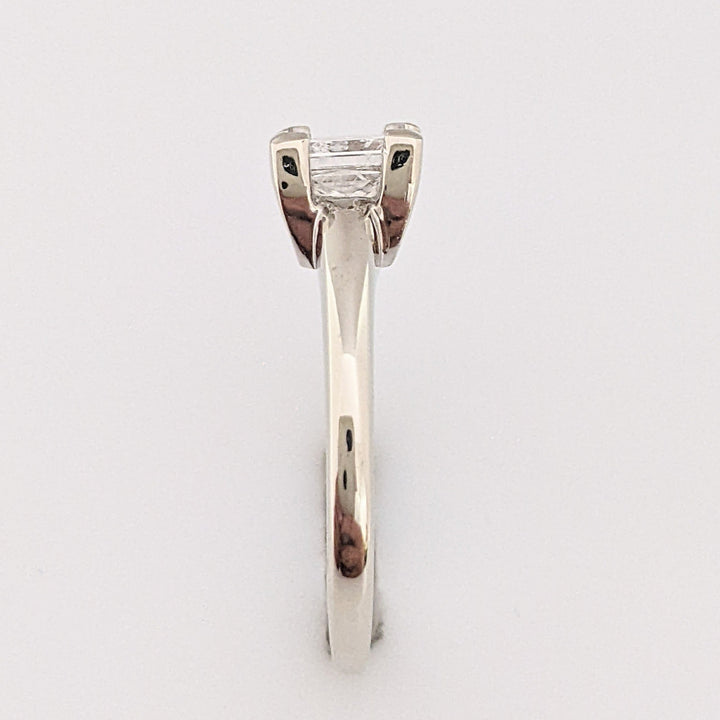 14K WHITE .71 CARAT TOTAL I1 E DIAMOND EMERALD CUT ESTATE RING 3.1 GRAMS
