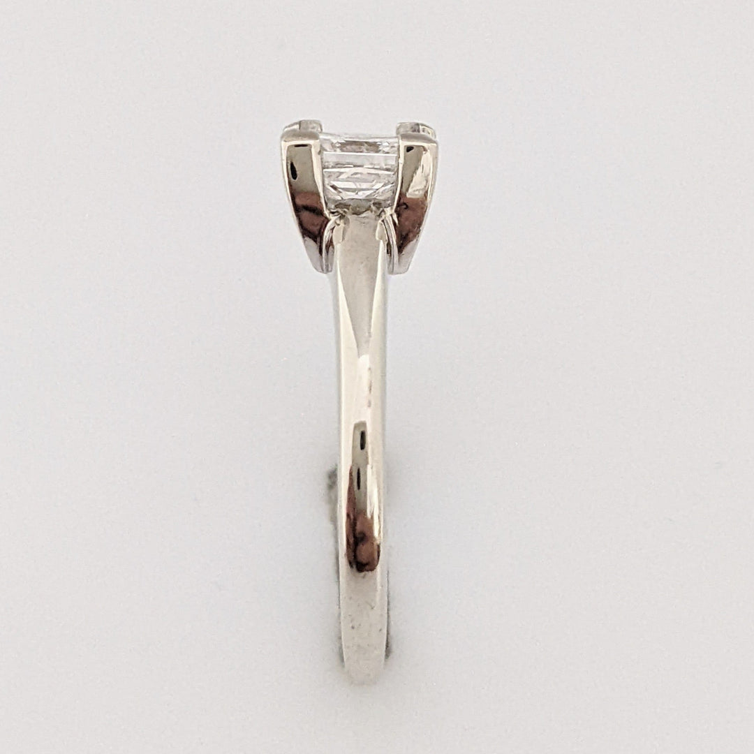 14K WHITE .71 CARAT TOTAL I1 E DIAMOND EMERALD CUT ESTATE RING 3.1 GRAMS