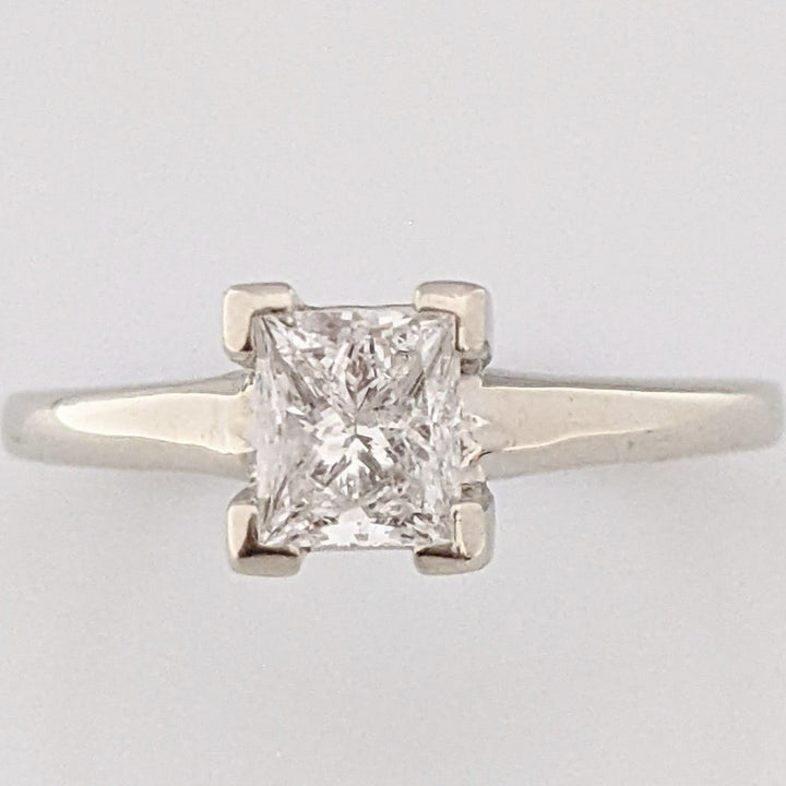 14K WHITE .71 CARAT TOTAL I1 E DIAMOND EMERALD CUT ESTATE RING 3.1 GRAMS
