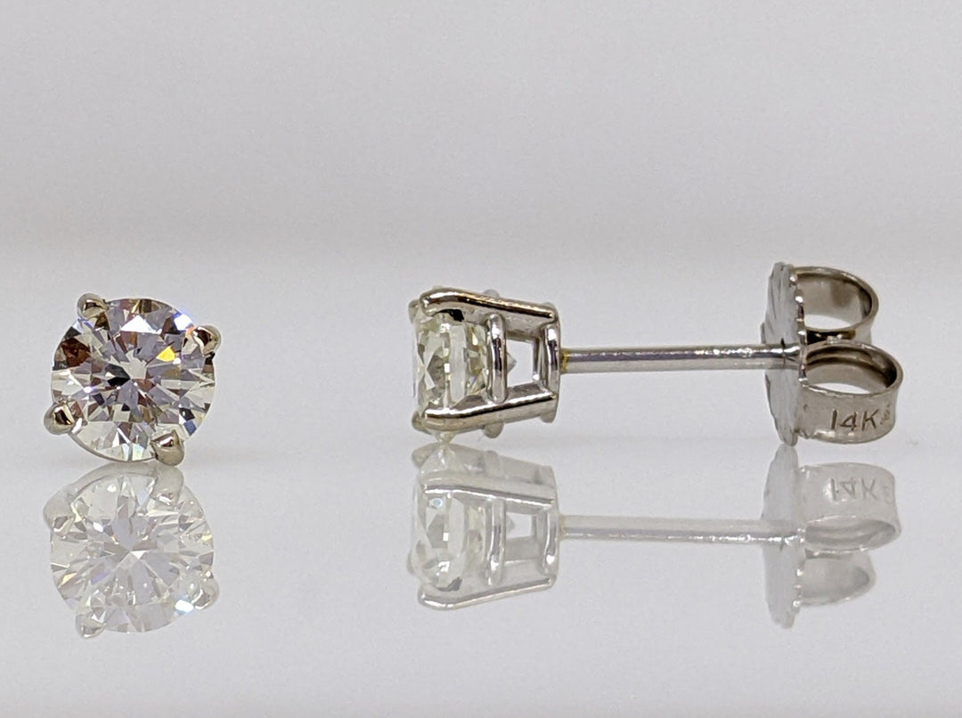 Diamond Stud Earrings, .50 Carat Total, G/H/I SI1, 14K White Gold