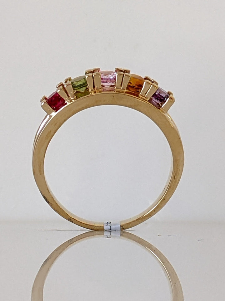 14K 5-STONE ROUND ESTATE RING 4.8 GRAMS