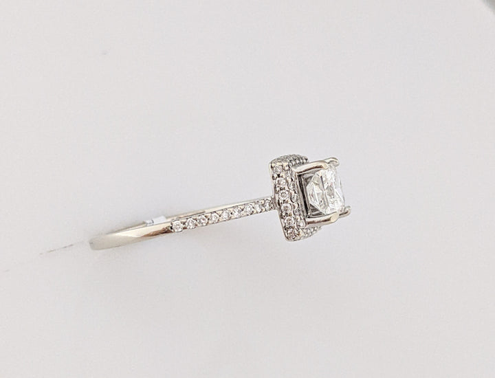 14K WHITE GOLD 1.00 CARAT TOTAL WEIGHT VS2 G DIAMOND PRINCESS CUT HALO ESTATE RING 2.6 GRAMS