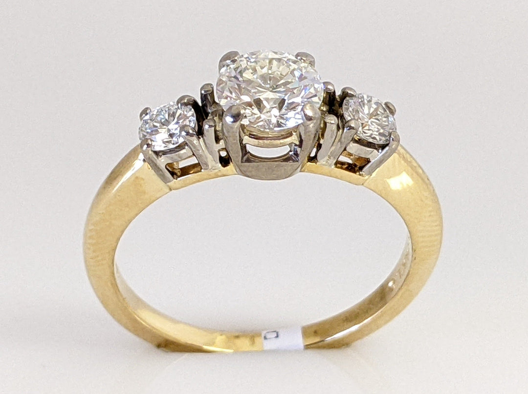 18K .85CTW VS2 H-L DIAMOND ROUND (3) ESTATE RING 3.7 GRAMS