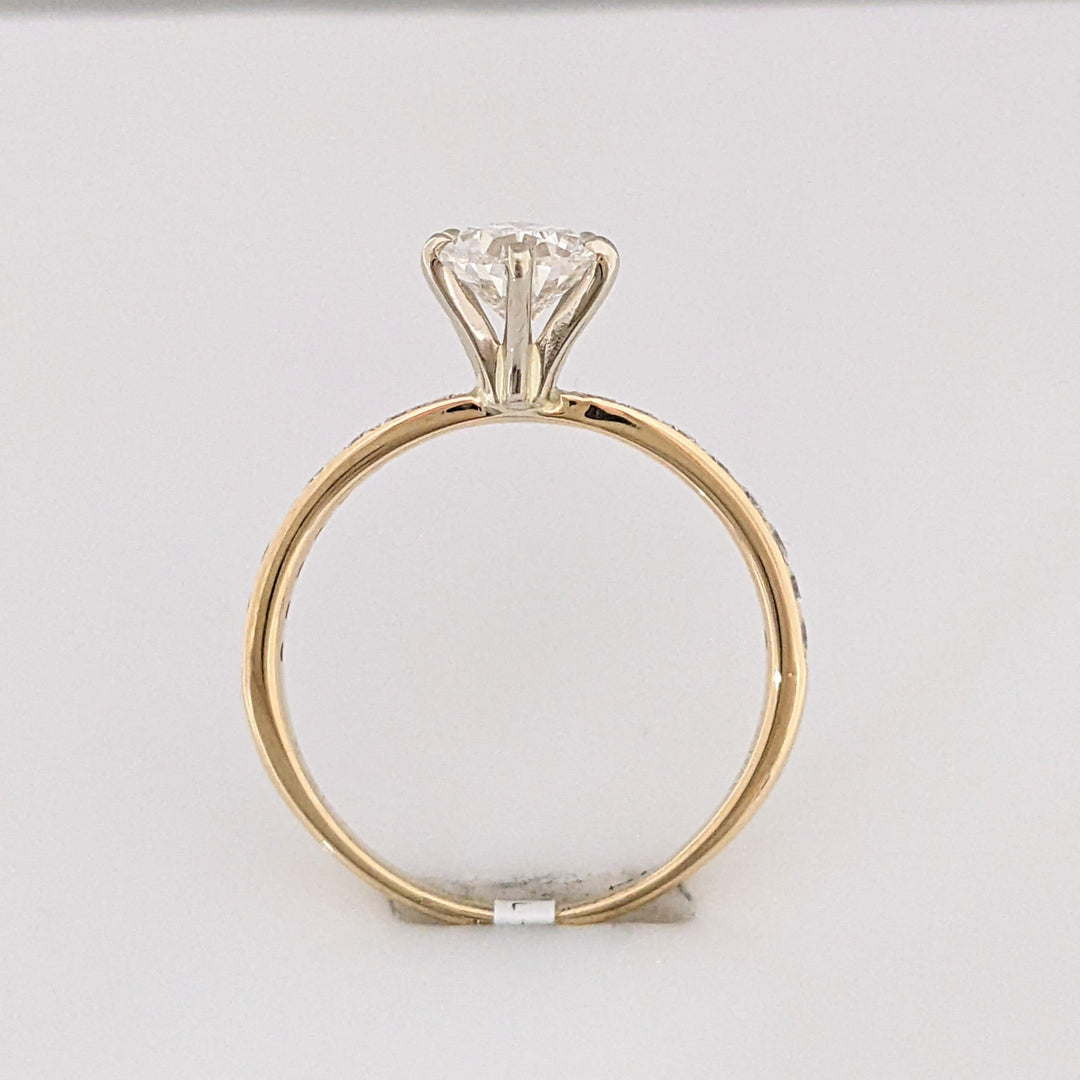 14K 1.83 CARAT TOTAL WEIGHT SI1 I DIAMOND PEAR WITH (16) ROUND MELEE ESTATE RING 2.5 GRAMS