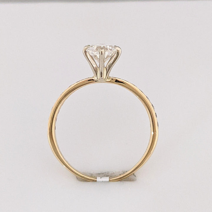 14K 1.83 CARAT TOTAL WEIGHT SI1 I DIAMOND PEAR WITH (16) ROUND MELEE ESTATE RING 2.5 GRAMS