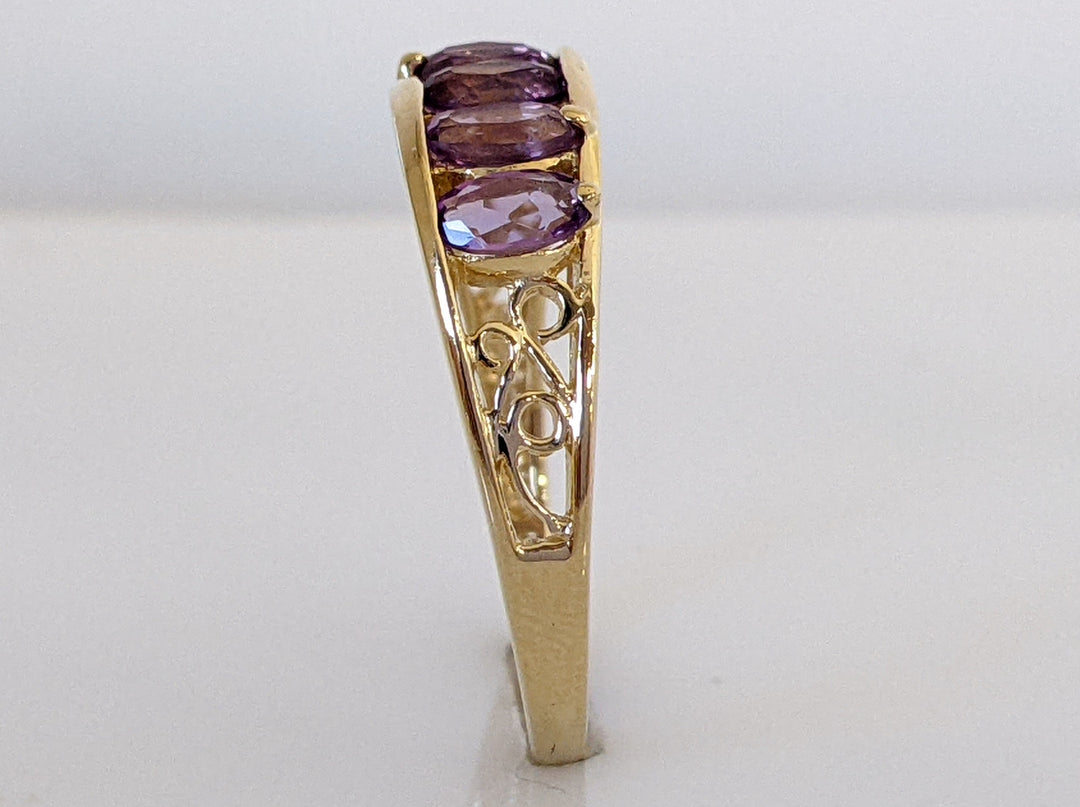 14K AMETHYST OVAL (5) ESTATE RING 3.4 GRAMS