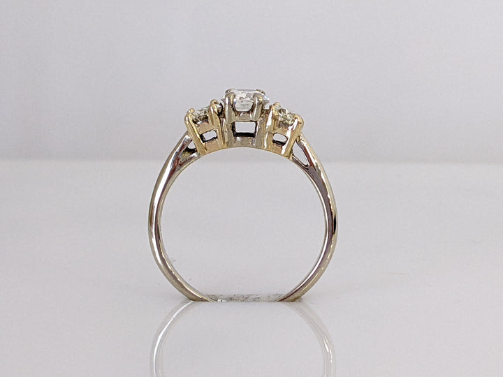 14K WHITE 1.67CTW VS-SI2 G-P DIAMOND OVAL THREE ESTATE RING 3.3 GRAMS