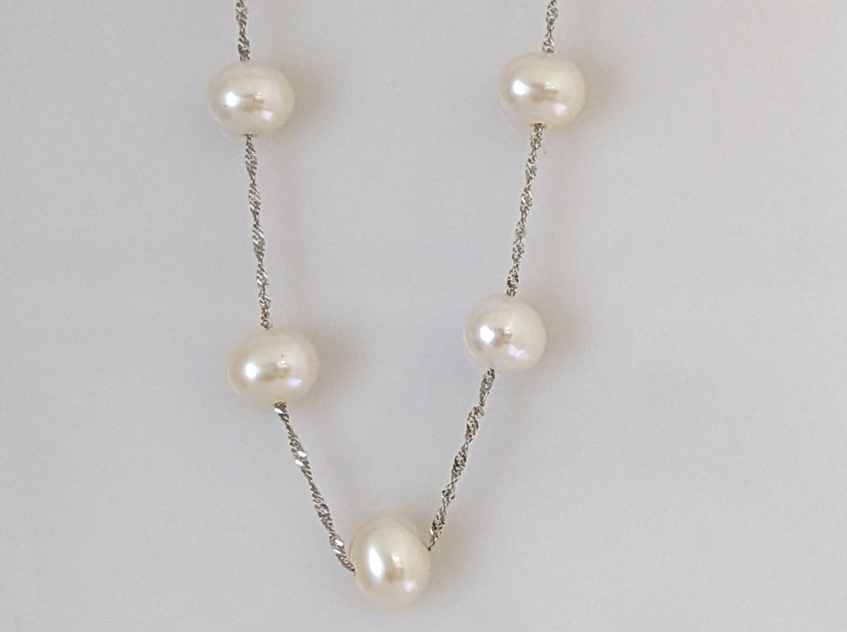 Imeora Golden 8mm Double Line Shell Pearl Necklace