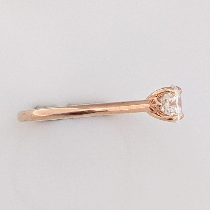 14K ROSE .58 CARAT TOTAL VS1 H DIAMOND ROUND ESTATE RING 2.2 GRAMS