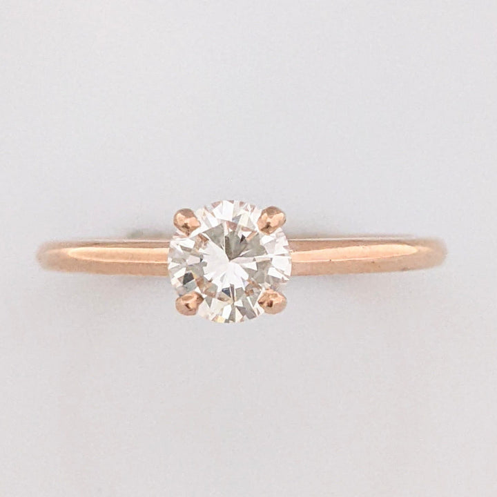14K ROSE .58 CARAT TOTAL VS1 H DIAMOND ROUND ESTATE RING 2.2 GRAMS