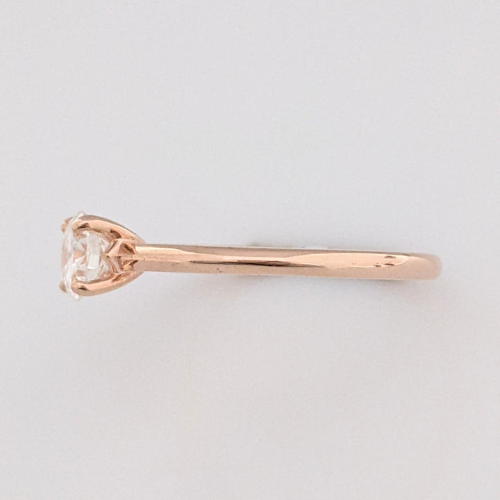 14K ROSE .58 CARAT TOTAL VS1 H DIAMOND ROUND ESTATE RING 2.2 GRAMS