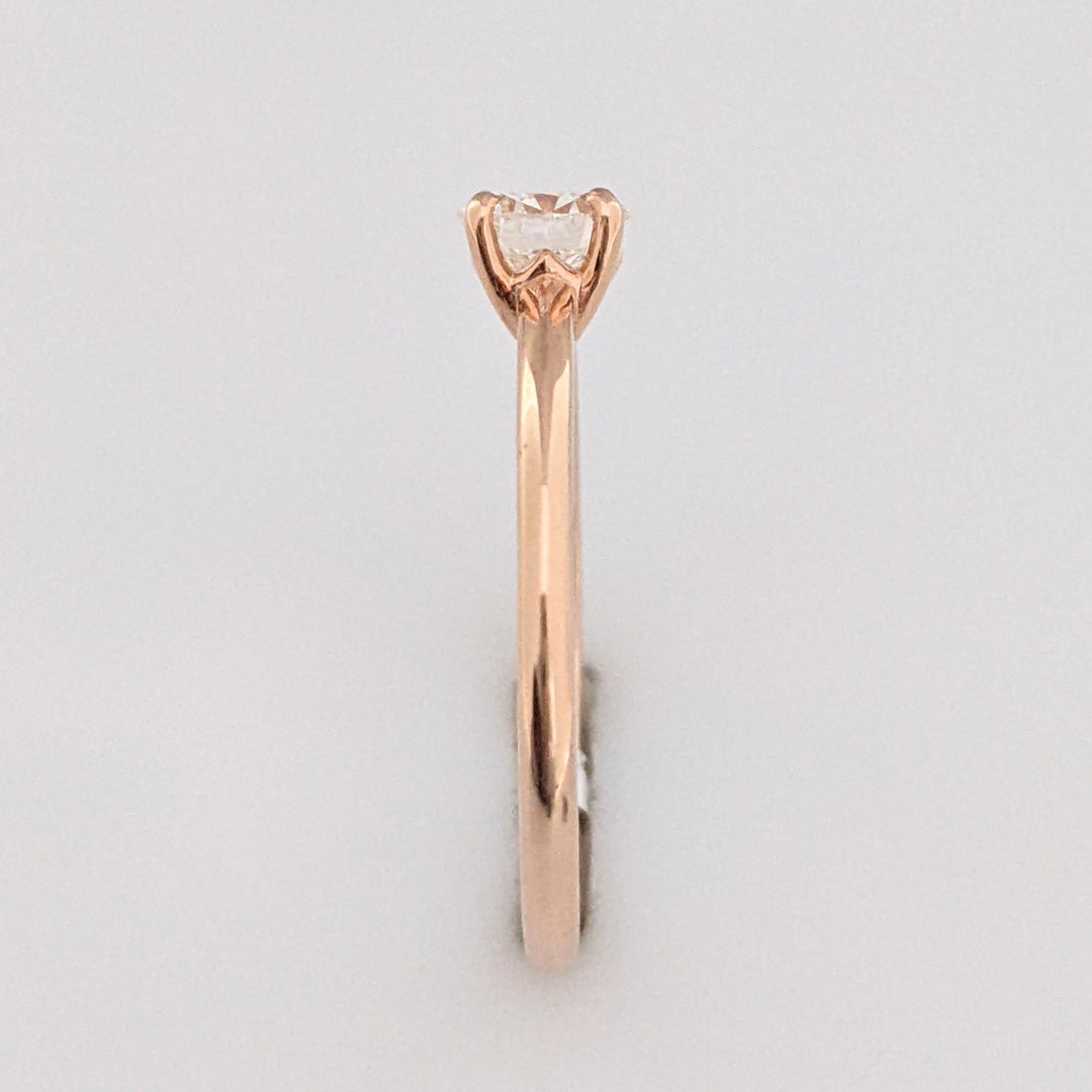 14K ROSE .58 CARAT TOTAL VS1 H DIAMOND ROUND ESTATE RING 2.2 GRAMS
