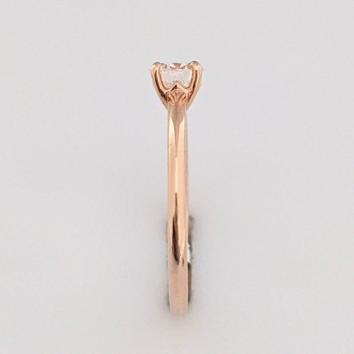14K ROSE .58 CARAT TOTAL VS1 H DIAMOND ROUND ESTATE RING 2.2 GRAMS