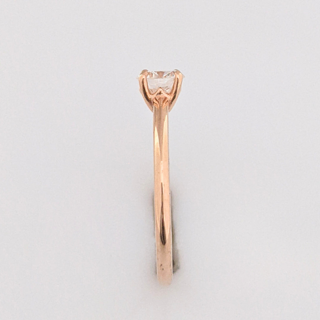 14K ROSE .58 CARAT TOTAL VS1 H DIAMOND ROUND ESTATE RING 2.2 GRAMS