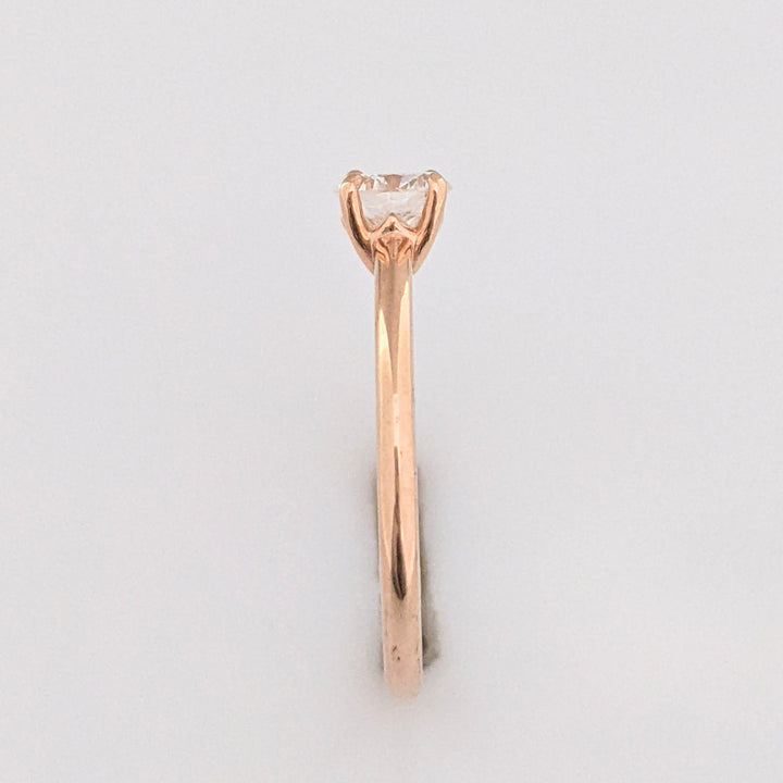 14K ROSE .58 CARAT TOTAL VS1 H DIAMOND ROUND ESTATE RING 2.2 GRAMS