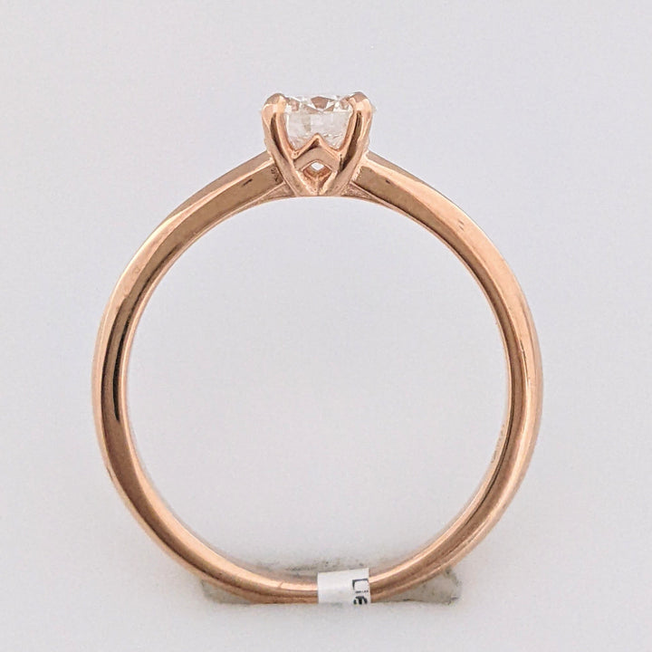 14K ROSE .58 CARAT TOTAL VS1 H DIAMOND ROUND ESTATE RING 2.2 GRAMS