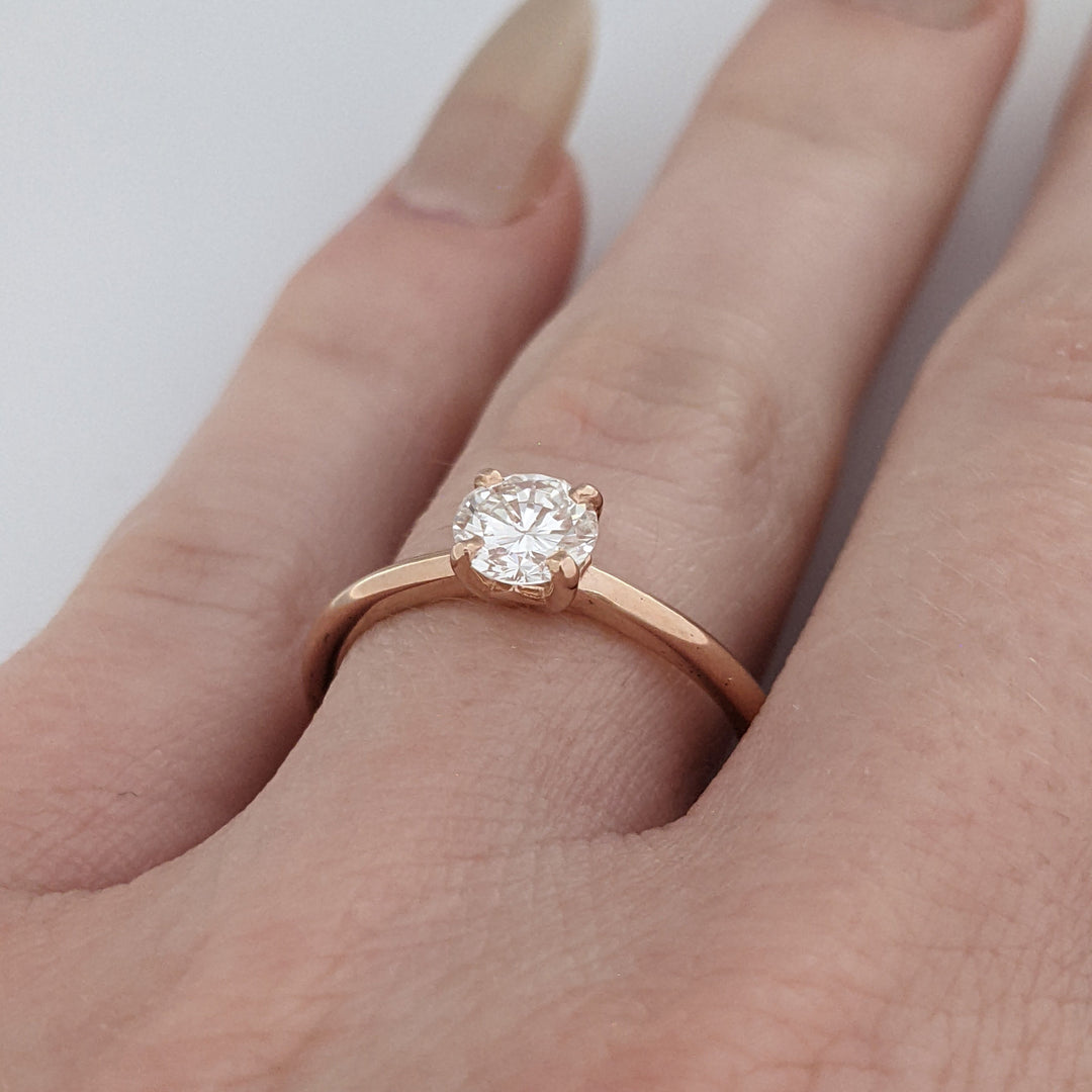 14K ROSE .58 CARAT TOTAL VS1 H DIAMOND ROUND ESTATE RING 2.2 GRAMS