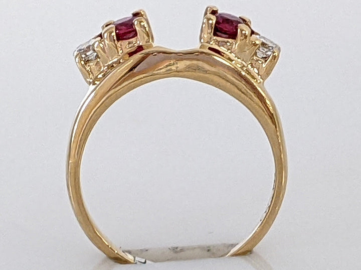 14K RUBY ROUND "A" (2) 3.5MM WITH .14DTW ESTATE WRAP 2.3 GRAMS