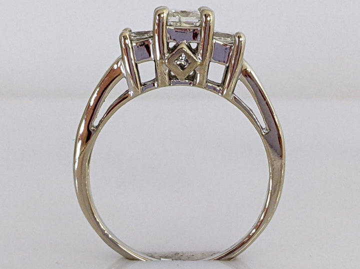 14K WHITE 1.52CTW I1 H DIAMOND PRINCESS CUT (13) ESTATE RING 3.9 GRAMS