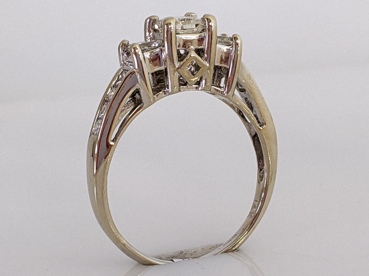 14K WHITE 1.52CTW I1 H DIAMOND PRINCESS CUT (13) ESTATE RING 3.9 GRAMS