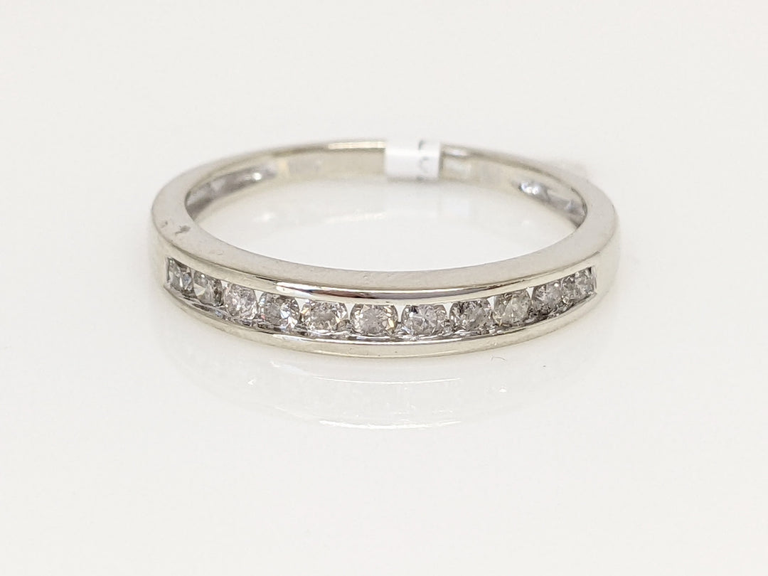 10K WHITE .20 CARAT TOTAL WEIGHT I1 J DIAMOND ROUND (11) ESTATE CHANNEL SET BAND 1.5 GRAMS