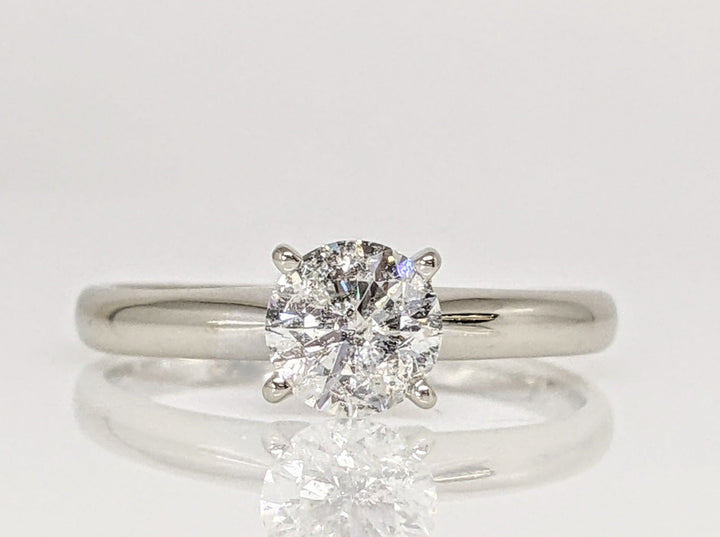 14K WHITE .79 CARAT TOTAL WEIGHT I2 F DIAMOND ROUND SOLITAIRE ESTATE RING 2.3 GRAMS