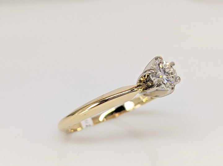 14K .44CT SI1 I DIAMOND ROUND 6-PRONG ESTATE SOLITAIRE RING 2.6 GRAMS