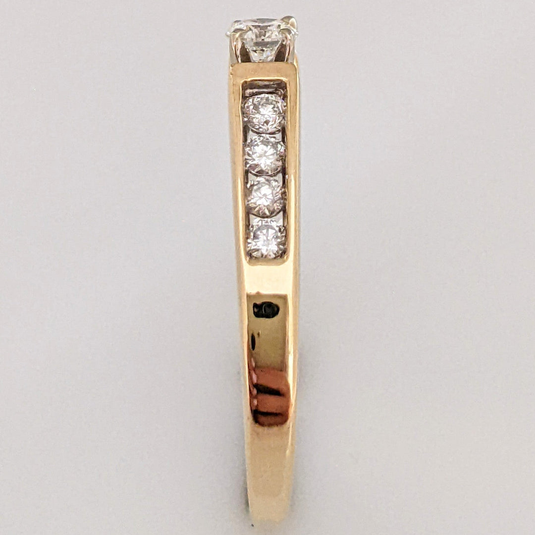 14K .63 CARAT TOTAL WEIGHT SI2 G DIAMOND ROUND (9) ESTATE RING 4.0 GRAMS