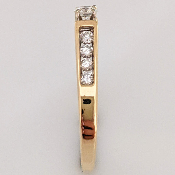 14K .63 CARAT TOTAL WEIGHT SI2 G DIAMOND ROUND (9) ESTATE RING 4.0 GRAMS