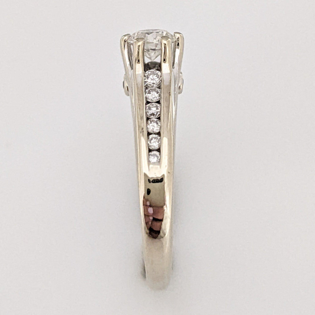 14K WHITE .53 CARAT TOTAL WEIGHT SI2 H DIAMOND ROUND (13) ESTATE RING 3.1 GRAMS
