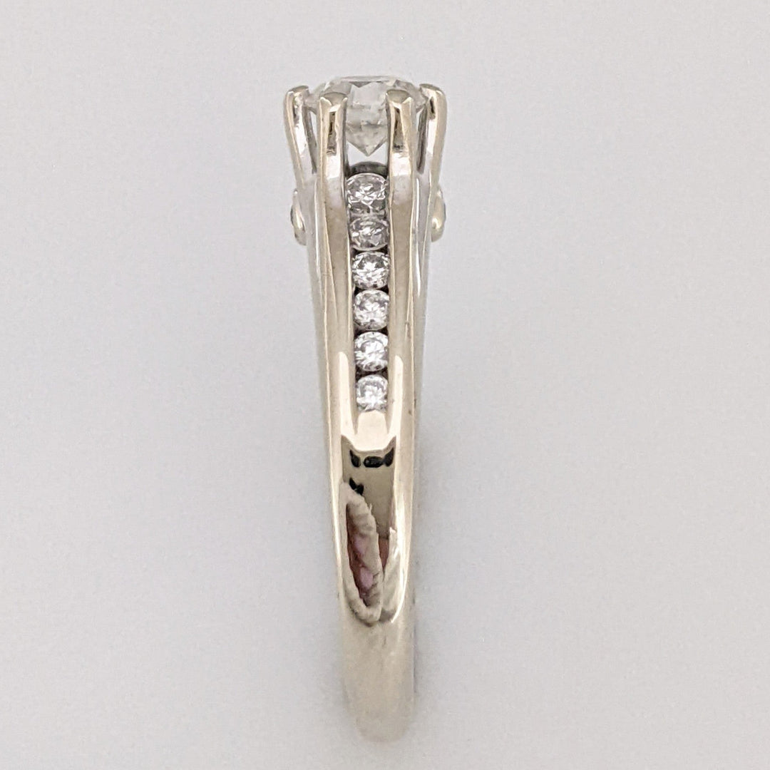 14K WHITE .53 CARAT TOTAL WEIGHT SI2 H DIAMOND ROUND (13) ESTATE RING 3.1 GRAMS