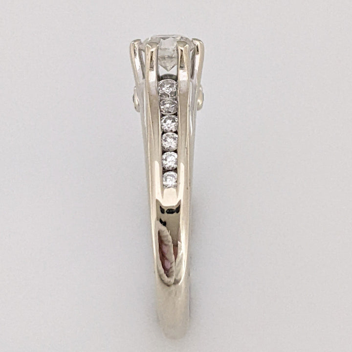 14K WHITE .53 CARAT TOTAL WEIGHT SI2 H DIAMOND ROUND (13) ESTATE RING 3.1 GRAMS