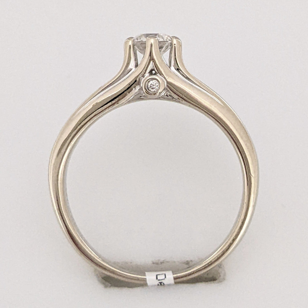 14K WHITE .53 CARAT TOTAL WEIGHT SI2 H DIAMOND ROUND (13) ESTATE RING 3.1 GRAMS