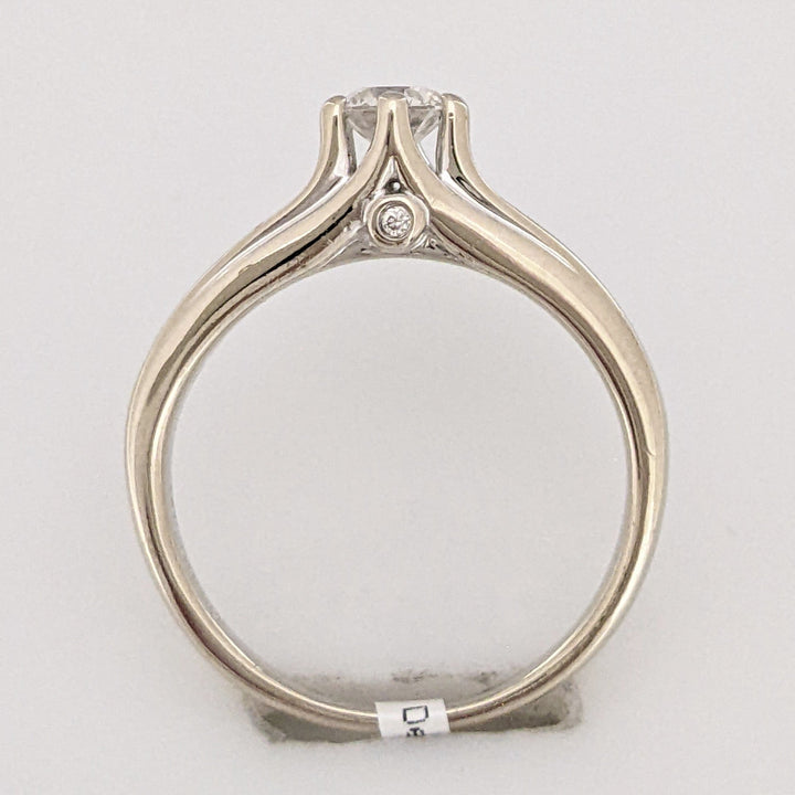 14K WHITE .53 CARAT TOTAL WEIGHT SI2 H DIAMOND ROUND (13) ESTATE RING 3.1 GRAMS