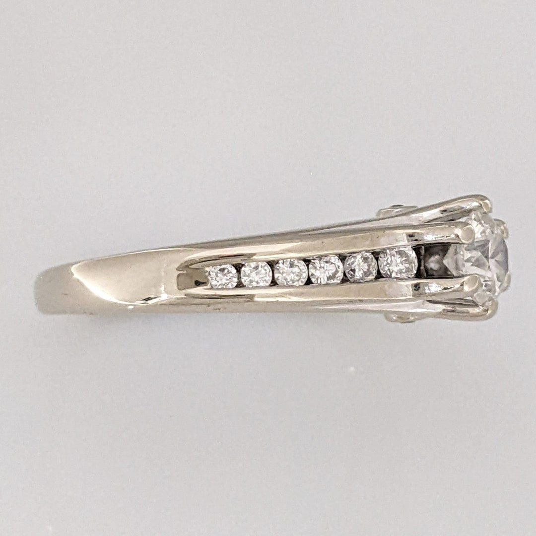 14K WHITE .53 CARAT TOTAL WEIGHT SI2 H DIAMOND ROUND (13) ESTATE RING 3.1 GRAMS