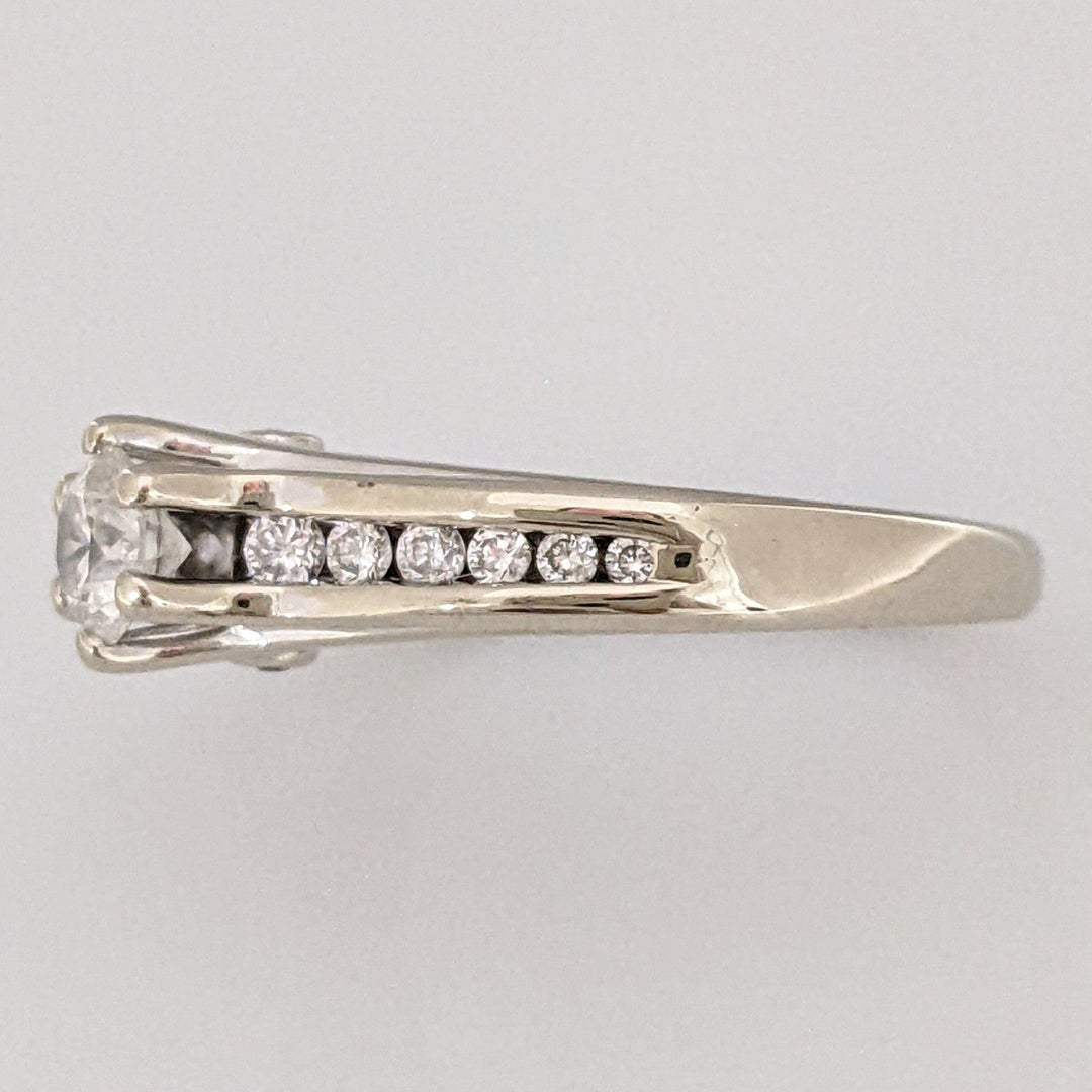 14K WHITE .53 CARAT TOTAL WEIGHT SI2 H DIAMOND ROUND (13) ESTATE RING 3.1 GRAMS