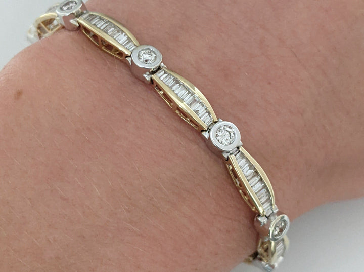 14k2 3.00 CARAT TOTAL WEIGHT SI1 H DIAMOND ROUND (11) BG (100) ESTATE BRACLET 13.2 GRAMS