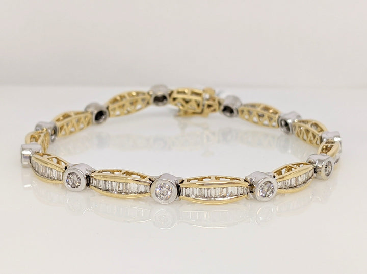 14k2 3.00 CARAT TOTAL WEIGHT SI1 H DIAMOND ROUND (11) BG (100) ESTATE BRACLET 13.2 GRAMS